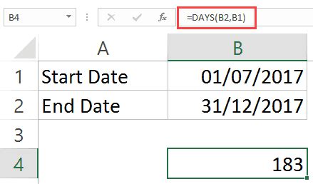calculate number of days.